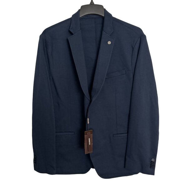 Michael kors mens suit jacket sz XXL Navy blue Stretch two buttons retail $198